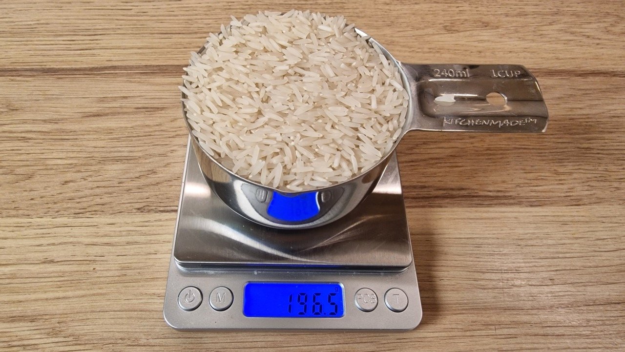 1 cup basmati rice in grams